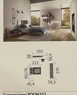 Camera da letto 103 Zg mobili in legno a prezzo Outlet