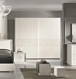 Camera da letto Artemide frassino bianco Euro design in legno a prezzo ribassato