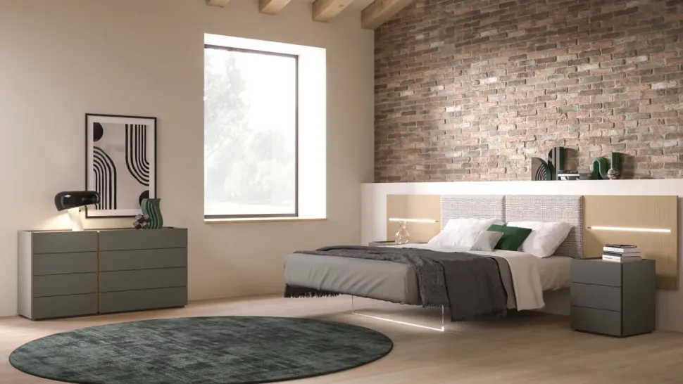 Camera da letto Camera composizione night 02 Orme in laminato in Offerta Outlet