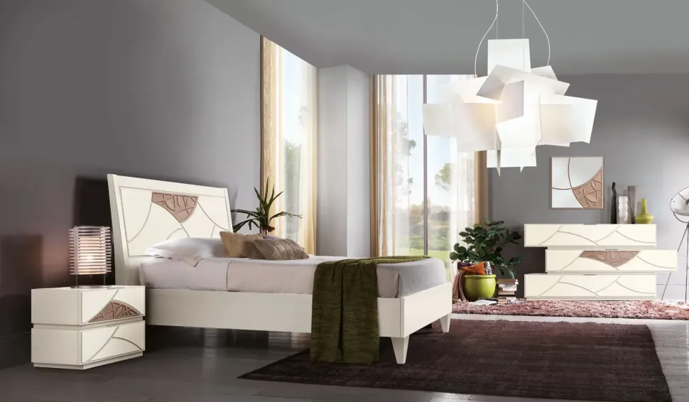 Camera da letto Camera matrimoniale modello vittoria Collezione esclusiva in laminato in Offerta Outlet