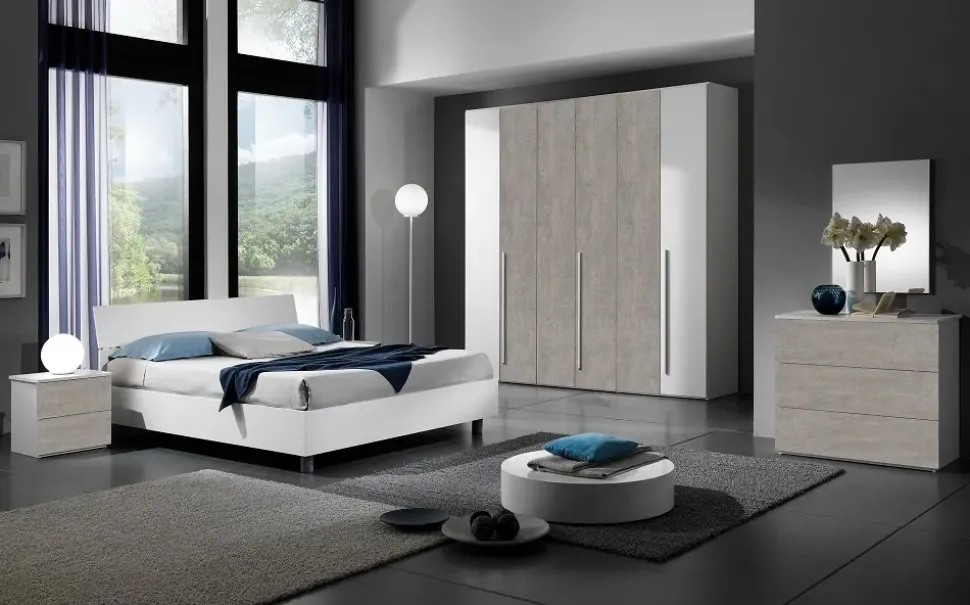 Camera da letto Camera matrimoniale mod. brigitte -promo-summer sconto 50% Gruppo silwood in laminato a prezzo Outlet
