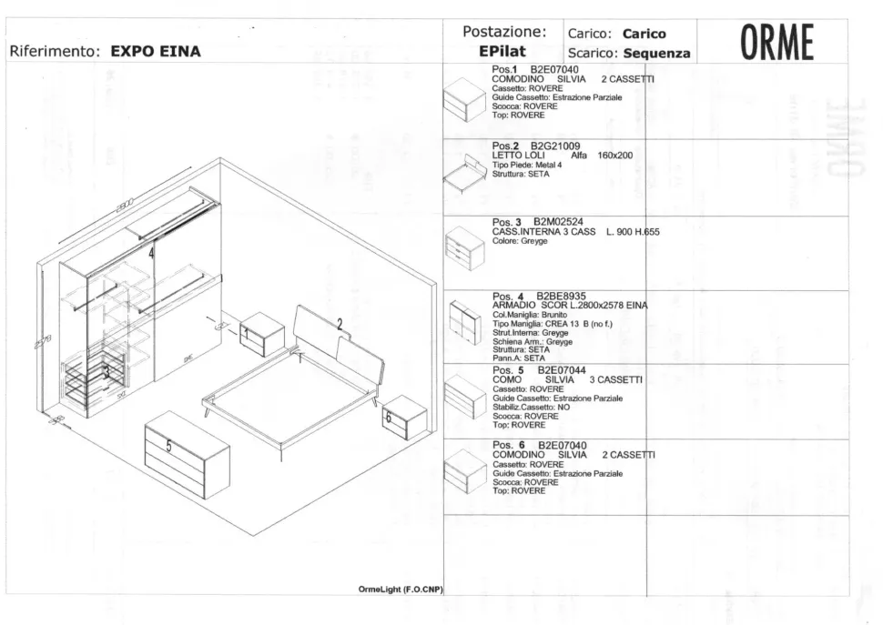 Camera da letto Camera orme Orme PREZZI OUTLET