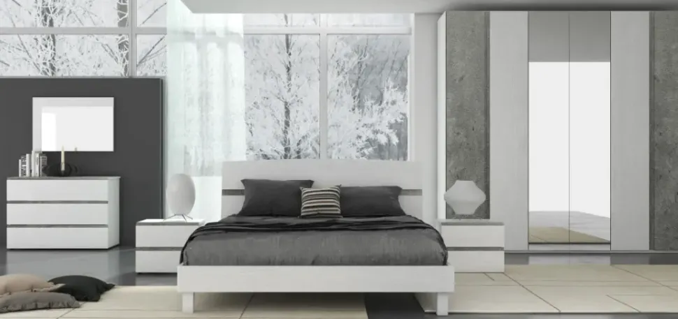 Camera da letto Camera silver 309 Collezione esclusiva in laminato a prezzo Outlet