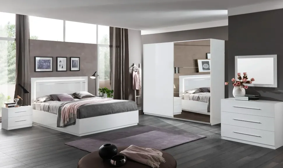 Camera da letto Camera star bianca Artigianale in laccato lucido a prezzo scontato