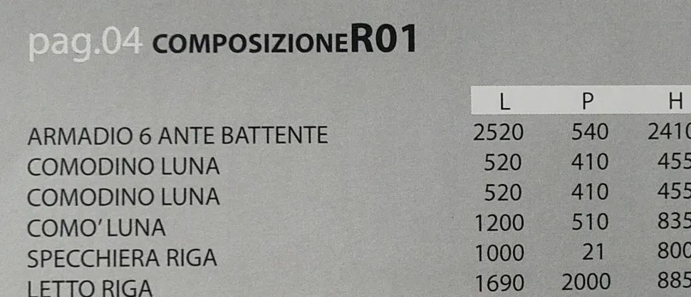 Camera da letto Collezione esclusiva Camera riga 1 a prezzo scontato in laminato