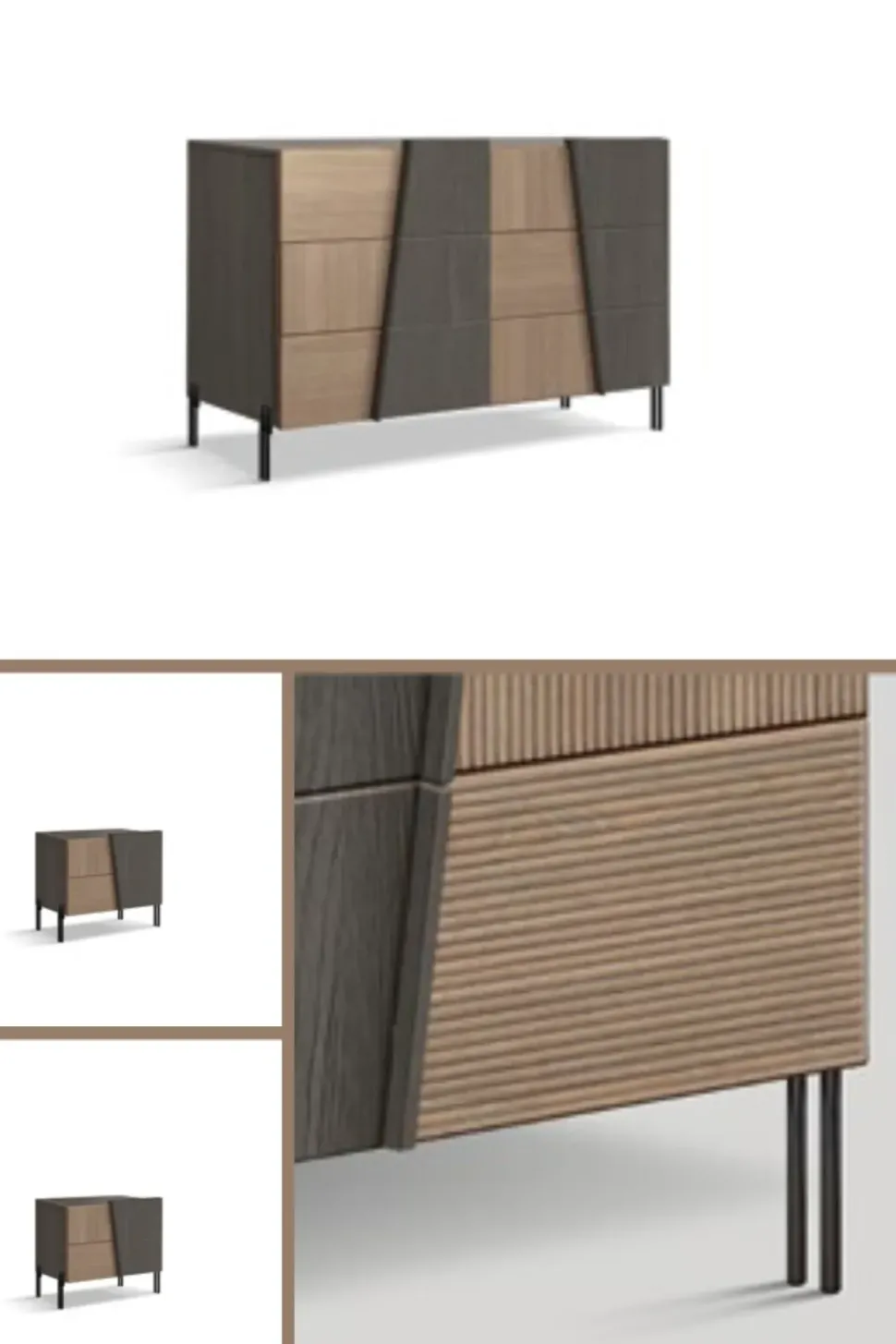 Camera da letto como' e comodini modello alessia Mobilificio bellutti in legno a prezzo scontato