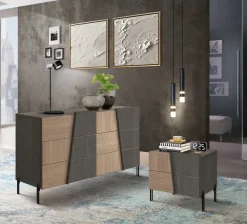 Camera da letto como' e comodini modello alessia Mobilificio bellutti in legno a prezzo scontato