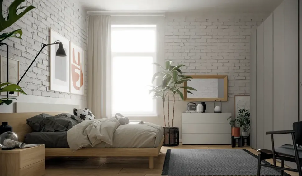 Camera da letto Composizione dama 318 Santalucia in legno a prezzo scontato