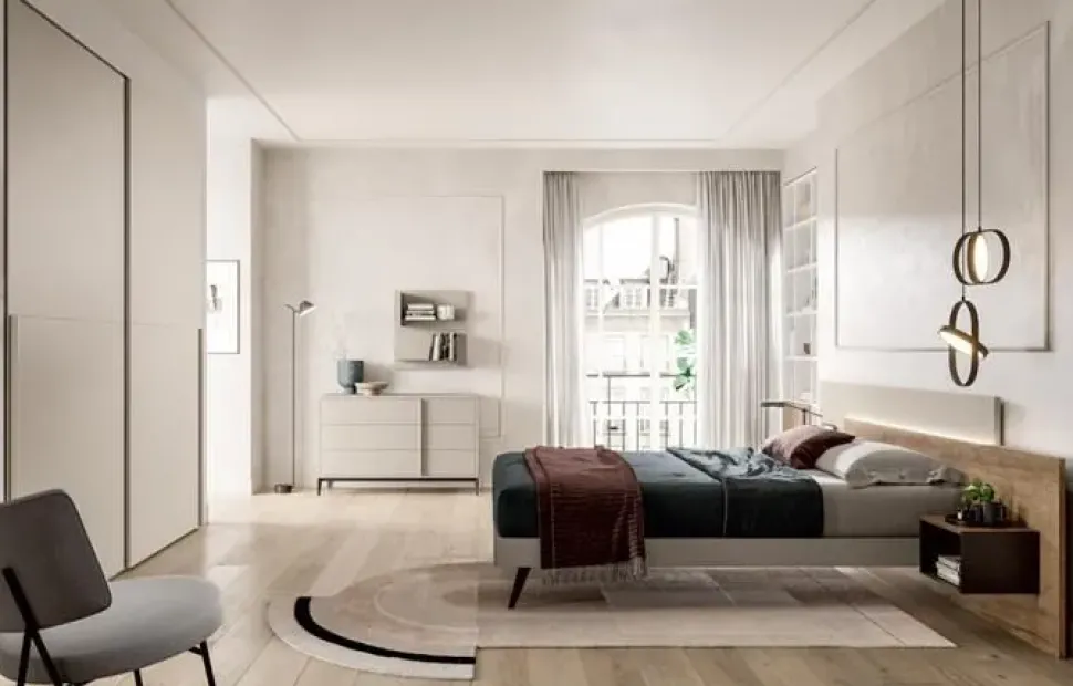 Camera da letto Composizione b013 Collezione esclusiva in laccato opaco a prezzo scontato