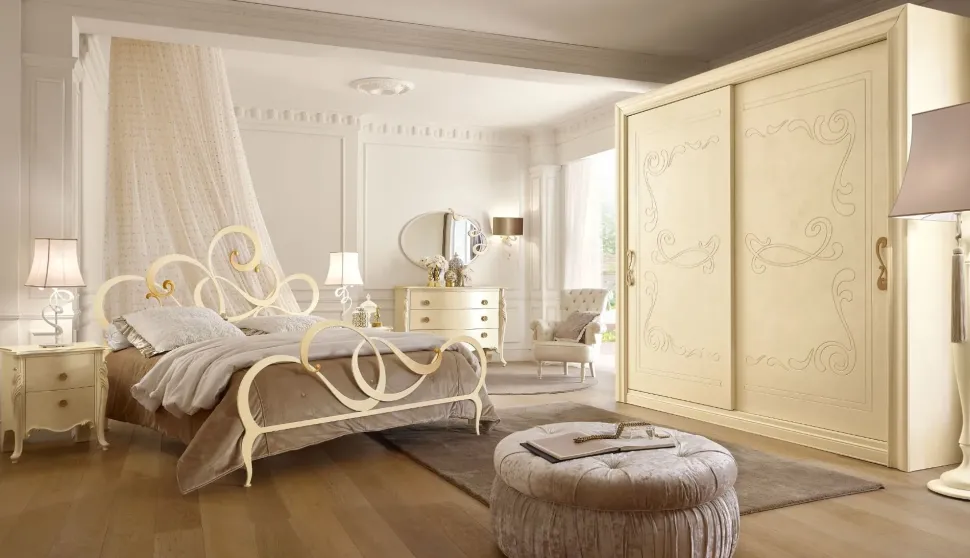 Camera da letto Composizione 02 Artigianale in legno a prezzo ribassato