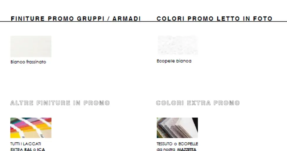 Camera da letto Gdo 439 Artigianale in laminato a prezzo ribassato