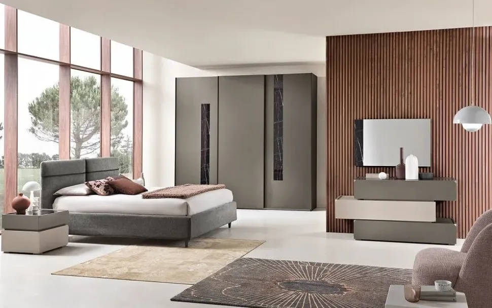 Camera da letto Gierre mobili Camera matrimoniale mod.step a prezzo ribassato in laminato