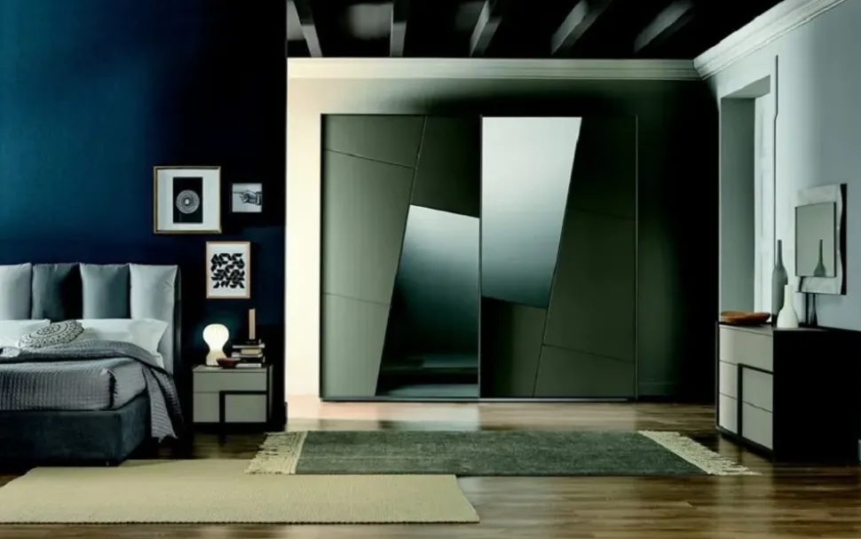 Camera da letto Gierre mobili Camera matr.completa mod. abaco in promo-sconto 30% a prezzo ribassato in laccato opaco