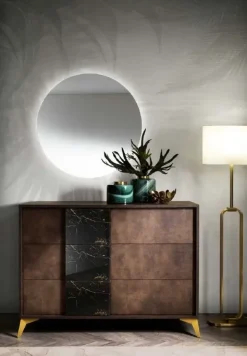 Camera da letto Grazia effetto marmo Mobilpiu in legno a prezzo Outlet