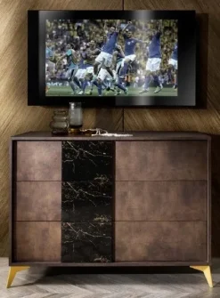 Camera da letto Grazia effetto marmo Mobilpiu in legno a prezzo Outlet