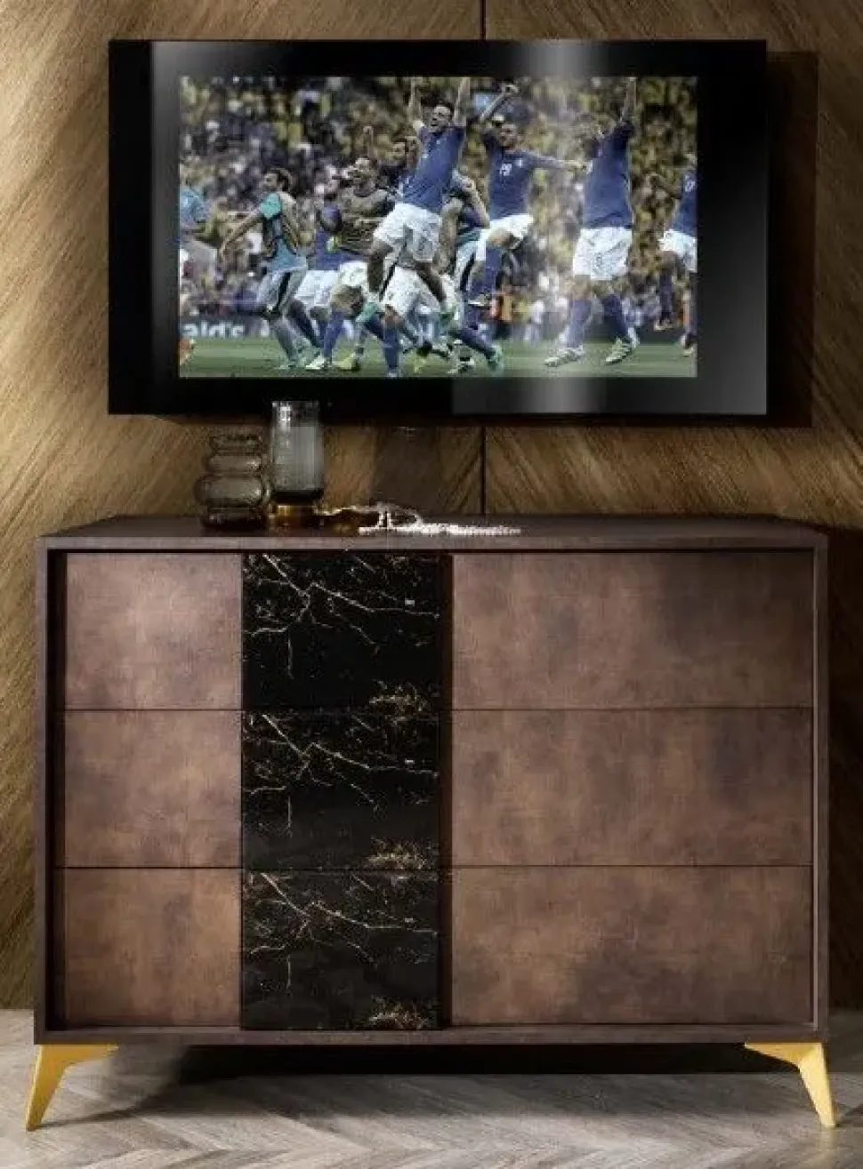 Camera da letto Grazia effetto marmo Mobilpiu in legno a prezzo Outlet