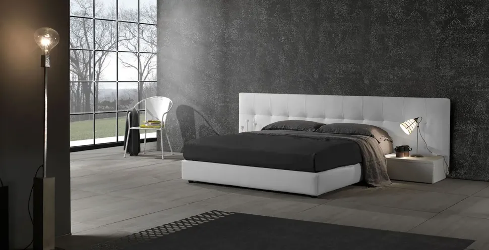 Camera da letto Letto matrimoniale mod.marion in promo sconto del 50% Excò in ecopelle a prezzo scontato