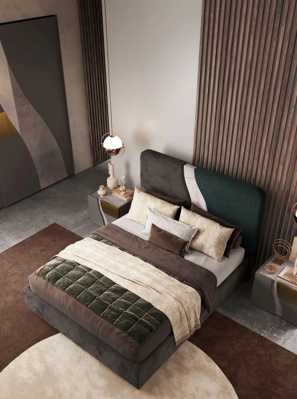 Camera da letto Modello titanio Artigianale in laminato a prezzo scontato