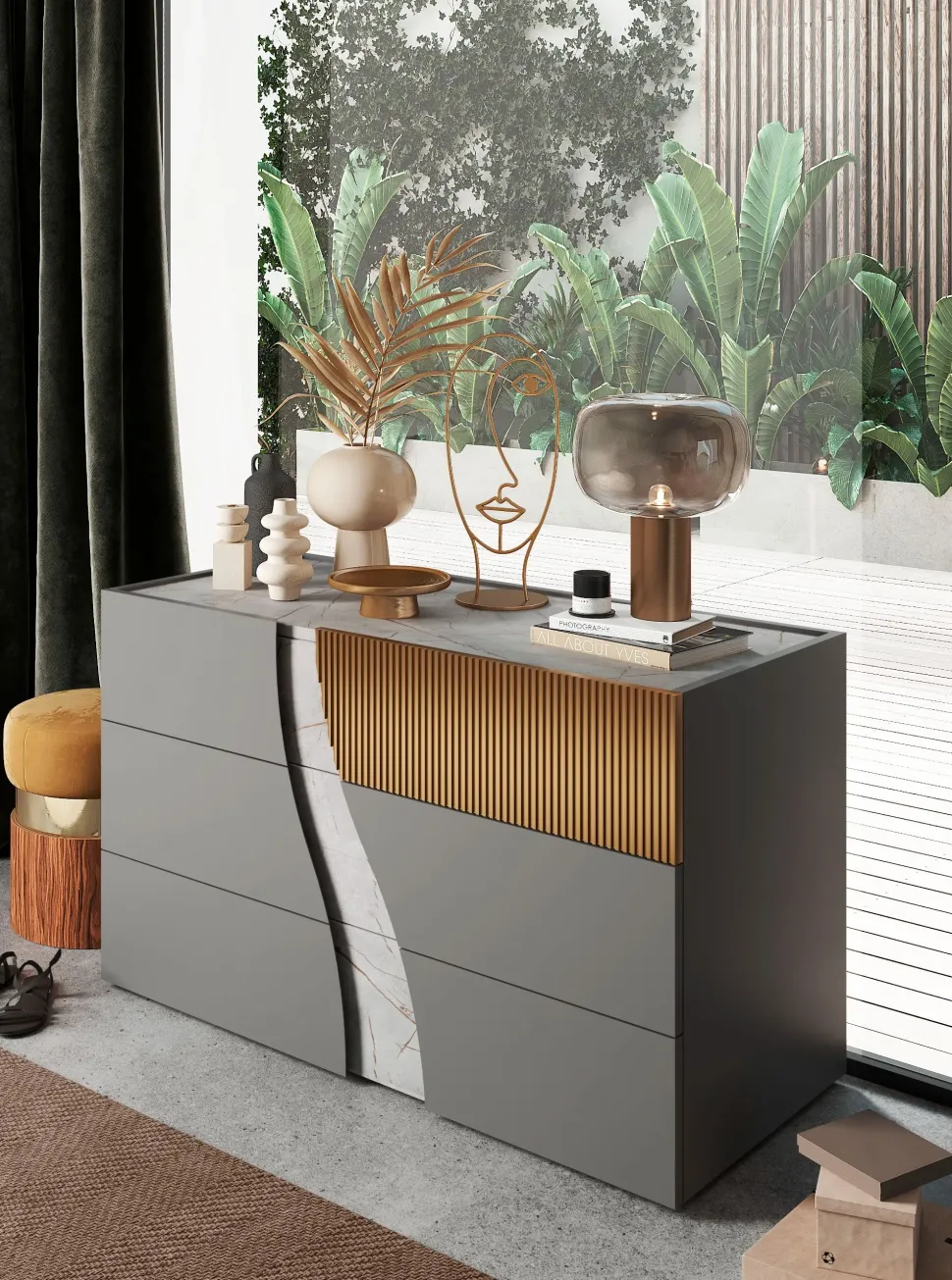 Camera da letto Modello titanio Artigianale in laminato a prezzo scontato