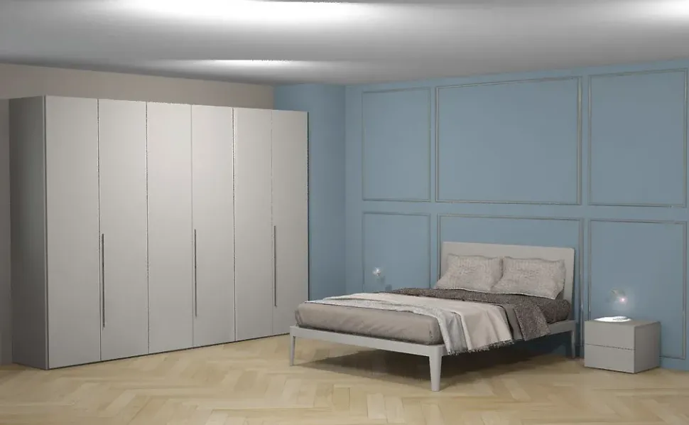 Camera da letto Pianca spillo spazio e battente Pianca in laccato opaco a prezzo Outlet