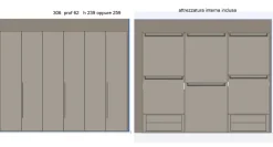 Camera da letto Pianca spillo spazio e battente Pianca in laccato opaco a prezzo Outlet