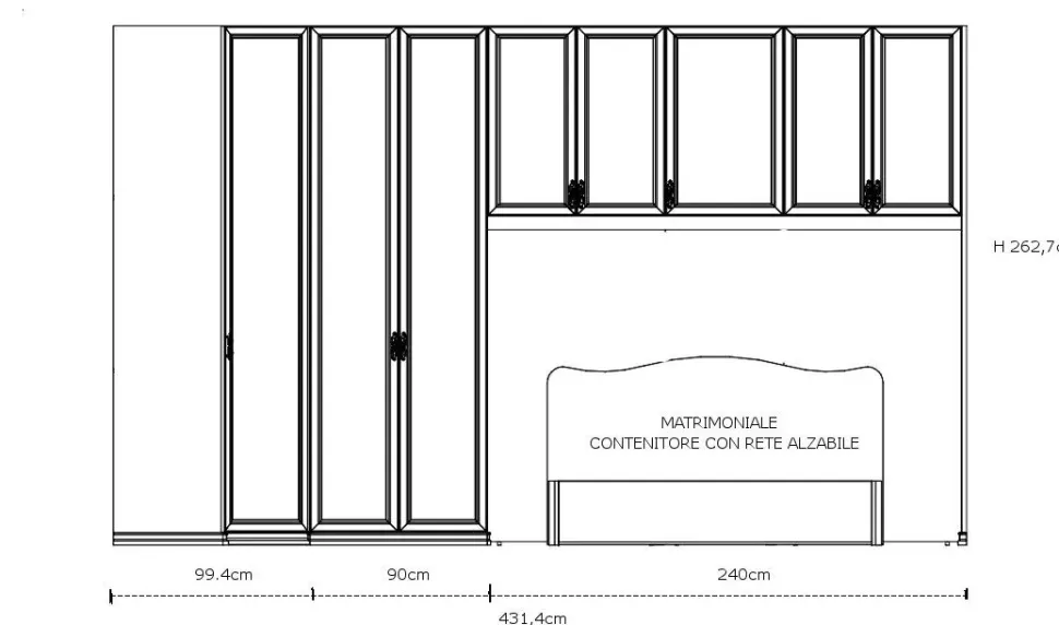 Camera da letto Roma a ponte Colombini casa in legno in Offerta Outlet