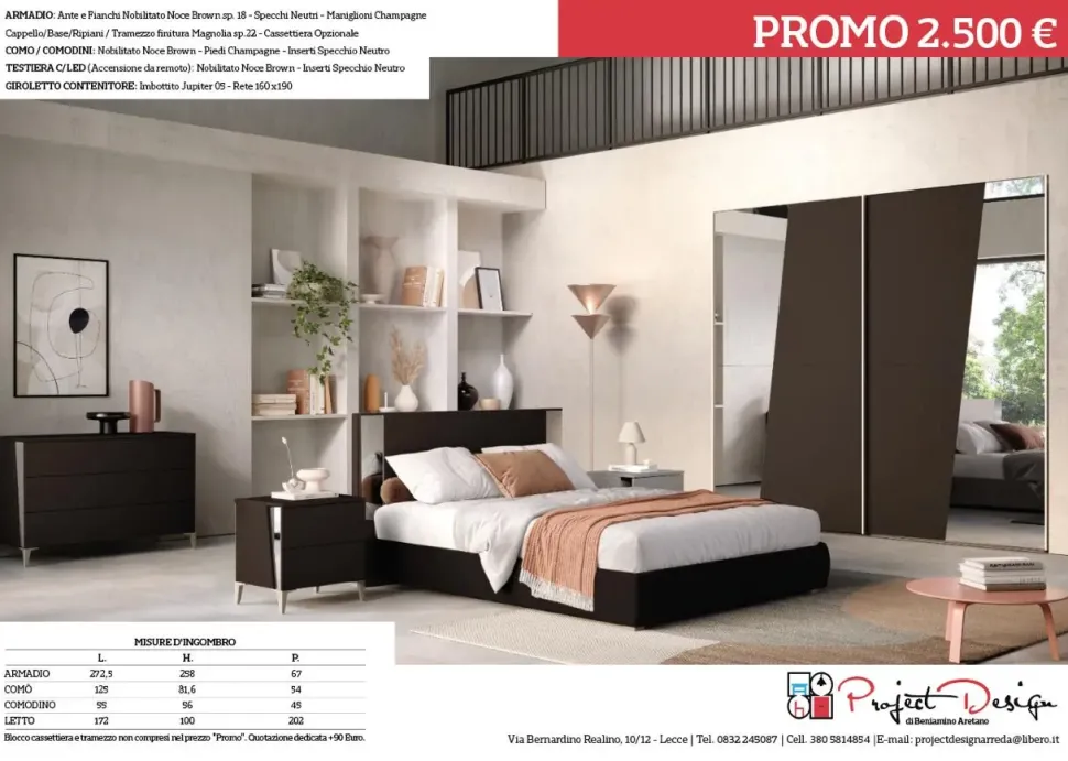 Camera da letto Vega Artigianale in laminato a prezzo ribassato