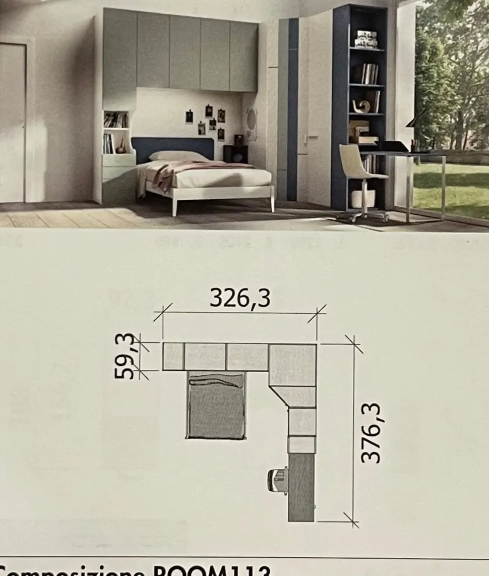 Cameretta 112 Zg mobili letti a terra a prezzo scontato