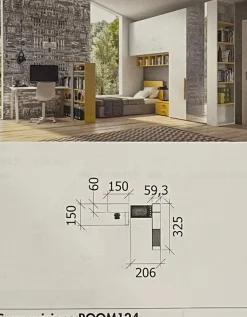 Cameretta 124 Zg mobili letti a terra scontata
