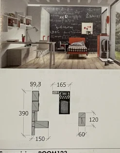 Cameretta 123 Zg mobili letti a terra scontata