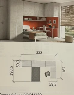 Cameretta 130 Zg mobili letti a terra scontata