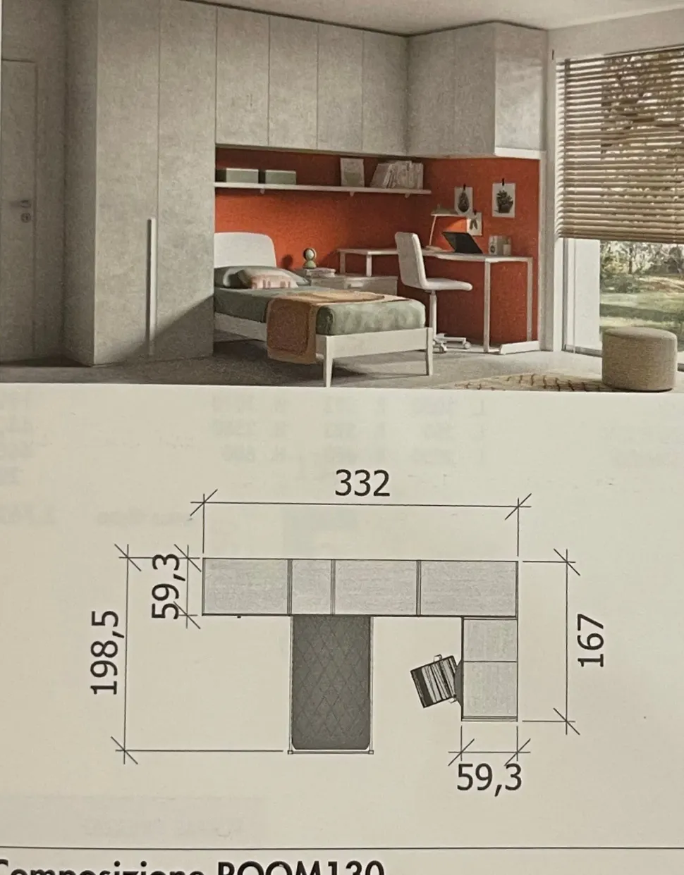 Cameretta 130 Zg mobili letti a terra scontata