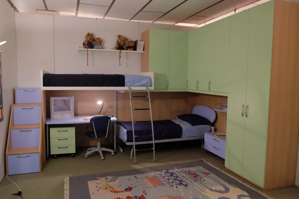 Cameretta Battistella Klowxl Letti a soppalco Laminato Opaco in Outlet al -66%