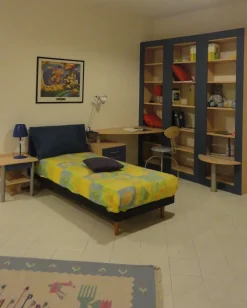 Cameretta Blu Artigianale con letto a terra a prezzo scontato