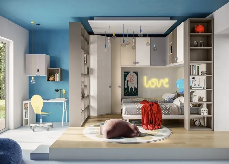 Cameretta Cameretta a ponte-angolare di giessegi scontata del 40% Giessegi letti a terra in Offerta Outlet