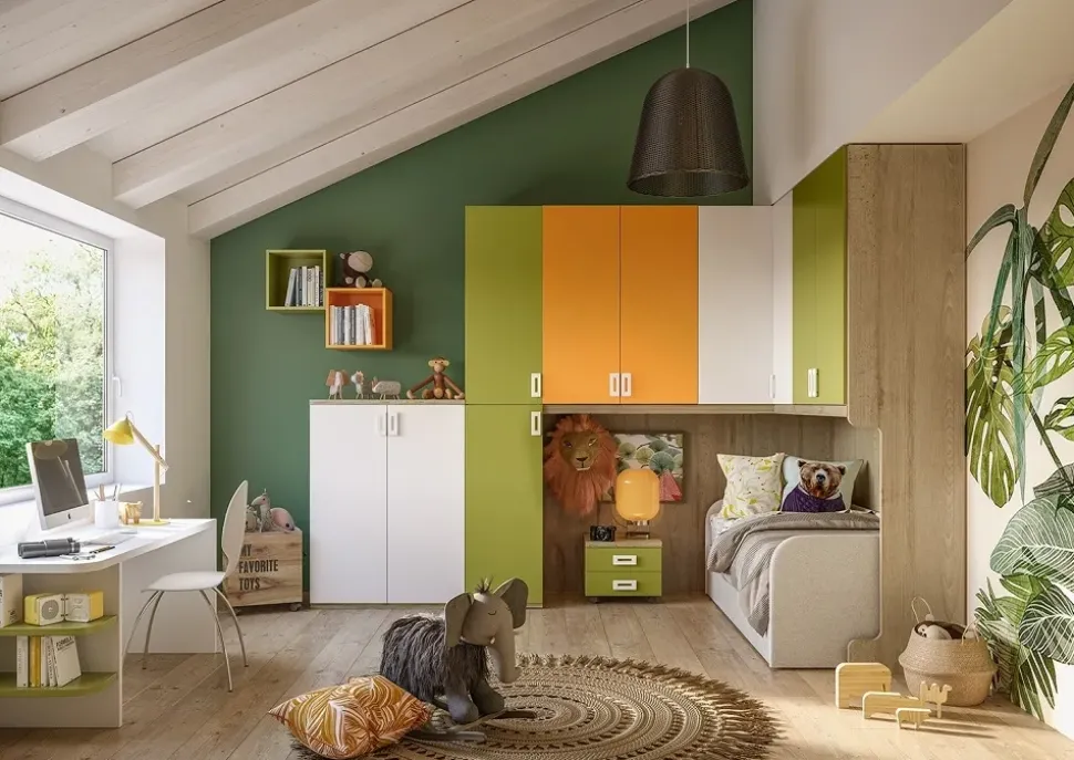 Cameretta Cameretta a ponte-angolare di giessegi scontata del 40% Giessegi letti a terra in offerta