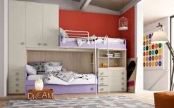 Cameretta Cameretta asoppalco 23 San martino mobili in laminato opaco a prezzo Outlet