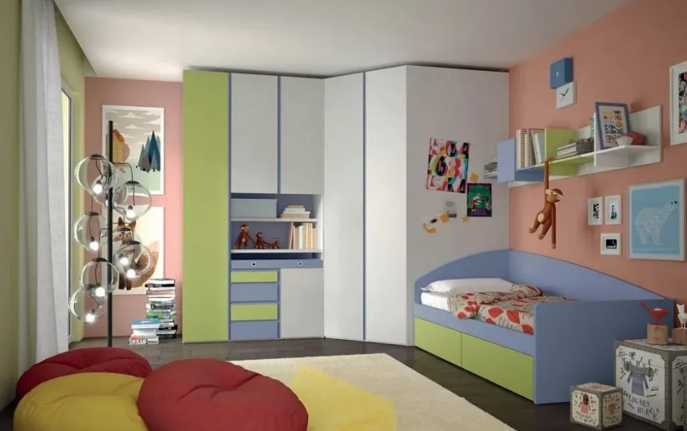 Cameretta Cameretta con cabina-spogliatoio di mistral scontata del 30% Mistral letti a terra scontata