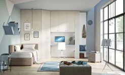 Cameretta Cameretta con cabina-spogliatoio di mistral in promo-sconto del 50% Mistral letti a terra a prezzo scontato