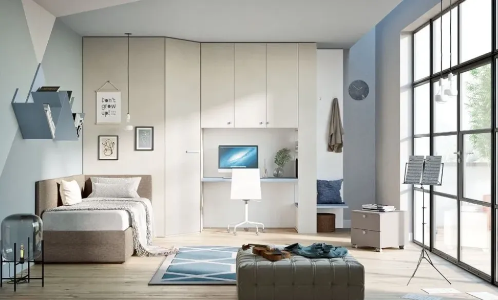 Cameretta Cameretta con cabina-spogliatoio di mistral in promo-sconto del 50% Mistral letti a terra a prezzo scontato