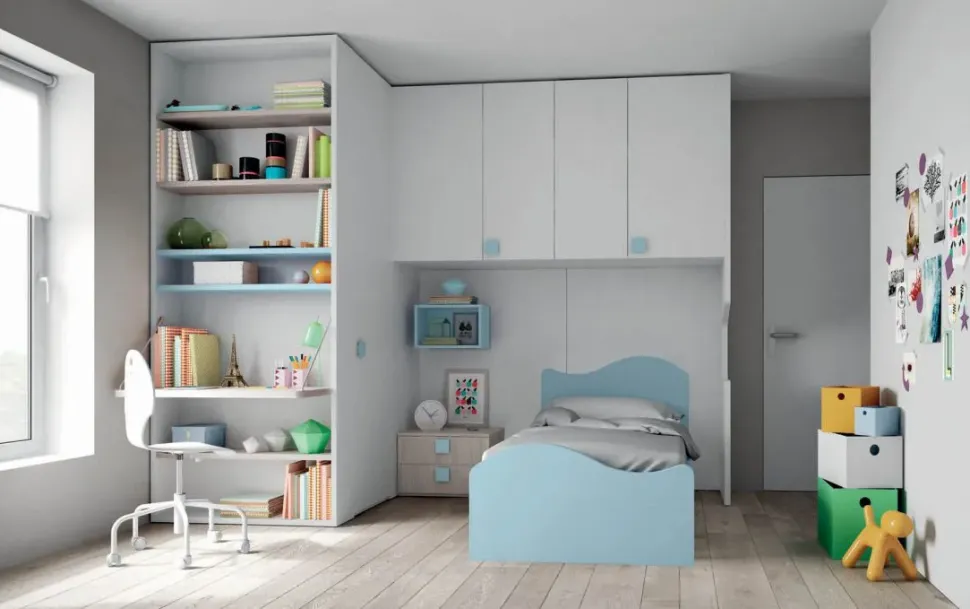 Cameretta Cameretta con cabina-spogliatoio di mistral scontata del 30% Mistral in laminato materico a prezzo scontato