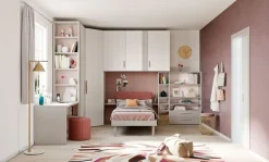 Cameretta Cameretta con cabina-spogliatoio di mistral in promo-sconto del 45% Mistral letti a terra a prezzo scontato