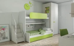 Cameretta Cameretta con letto a castello scorrevole di mistral scontata del 30% Mistral con letto a castello scorrevole scontata