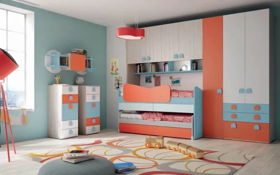 Cameretta Cameretta con letti sovrapposti di mistral scontata del 30% Mistral con letto a castello scorrevole scontata