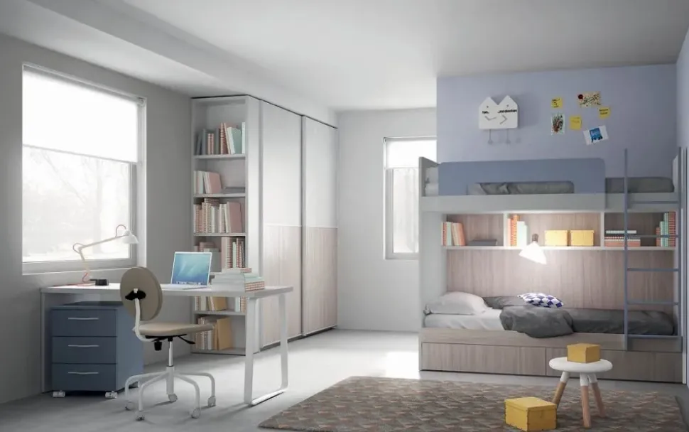 Cameretta Cameretta con letto-castello di mistral scontata del 35% Mistral con letto a castello scontata