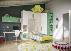 Cameretta Cameretta con letto singolo a parete di giessegi scontata del 40% Giessegi con letti a scomparsa in offerta