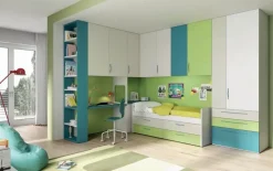 Cameretta Cameretta con ponte-angolare di mistral scontata del 30% Mistral letti a terra in offerta