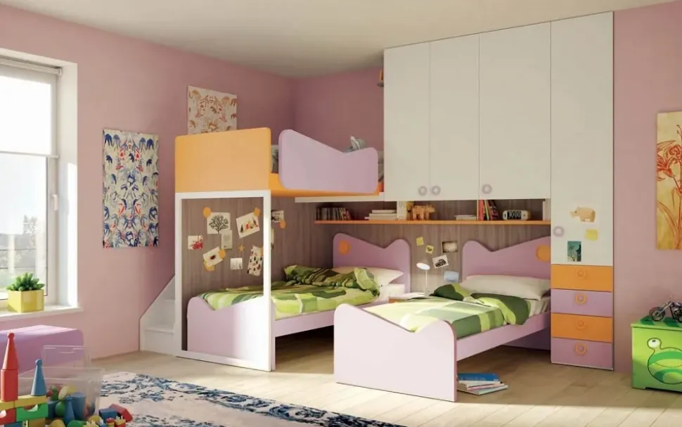 Cameretta Cameretta con soppalco angolare di mistral scontata del 30% Mistral letti a terra a prezzo Outlet