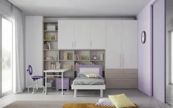 Cameretta Cameretta con scrittoio scorrevole di mistral scontata del 35% Mistral letti a terra in Offerta Outlet