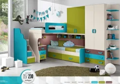 Cameretta Cameretta con soppalco angolare mod.first in promo-sconto del 50% Artigianale SCONTATA